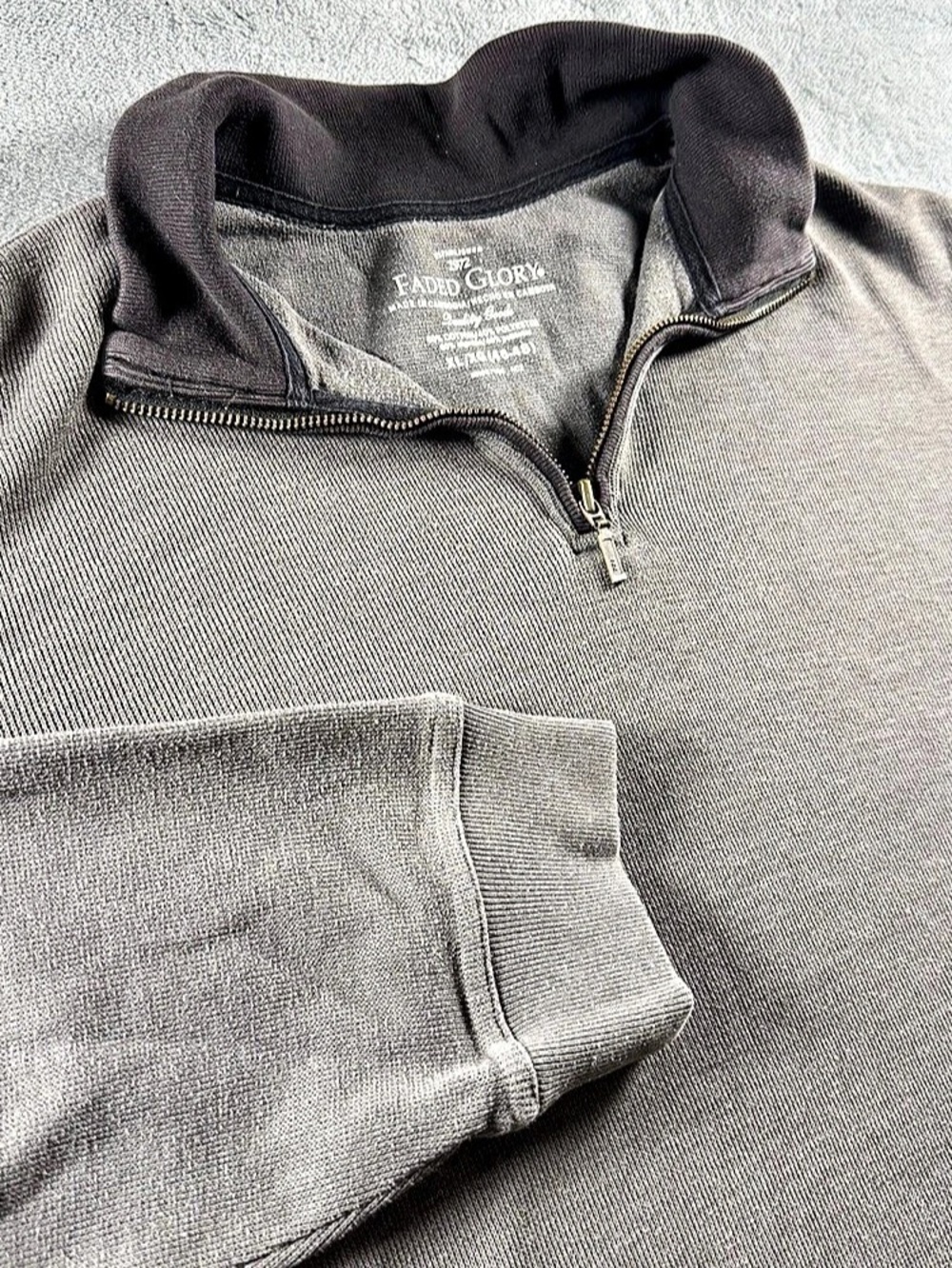 Faded Glory 1/4 Zip Pullover Men’s XL/XG (46-48) Charcoal Grey Heather Outdoor